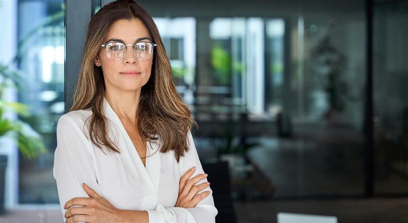 Woman wearing glasses