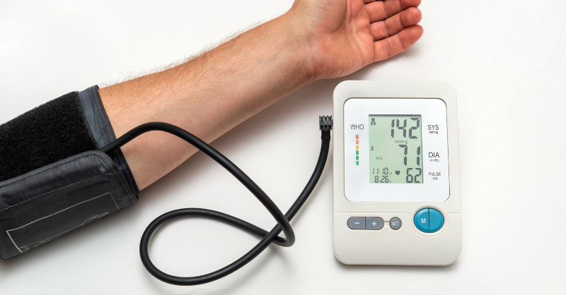 Someone undergoing a blood pressure test