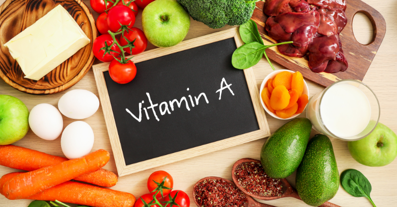 An image of foods that contain vitamin A